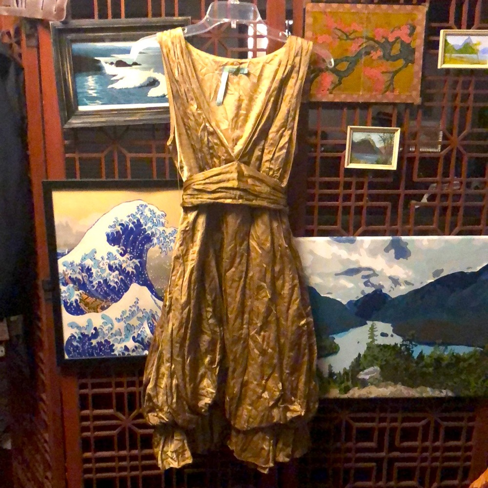 Hoss Intropia golden tan bubble dress 40